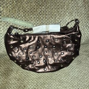 Metallic Brown Studded Clutch